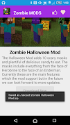 برنامه‌نما Zombie MOD For MCPE` عکس از صفحه