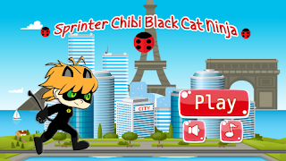 Sprinter Chibi Black Cat Ninja imagem de tela 1