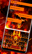 3D Fire Burning Skull Keyboard Theme syot layar 4