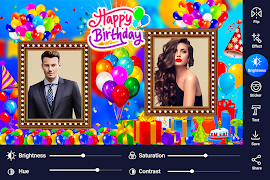 برنامه‌نما Happy Birthday Dual Photo Frame عکس از صفحه