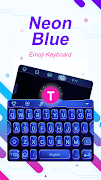 Neon Blue Theme&Emoji Keyboard Poster