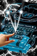 Neon Blue Cars Keyboard Theme screenshot 2