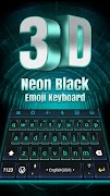 3D Neon Hologram Black Keyboard Theme screenshot 1