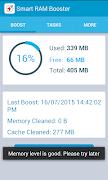 برنامه‌نما Smart RAM Booster عکس از صفحه