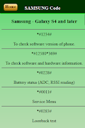 Mobiles Secret Codes of SAMSUNG screenshot 2