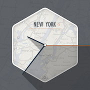 Digital World Clock الملصق