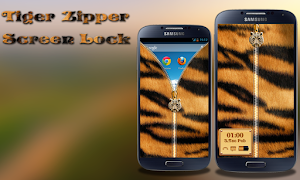 Tiger Zipper Lock Screen plakat