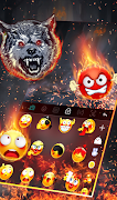 Fire Flaming Wolf Keyboard Theme 截圖 3