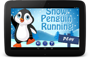 Snow Penguin Running Poster