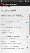 برنامه‌نما Back Key End Call عکس از صفحه