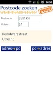 6 Schermata Postcode zoeken