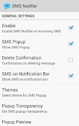 SMS Notifier (SMS Popup) تصوير الشاشة 1