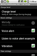 Battery Notification PRO تصوير الشاشة 1