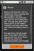 برنامه‌نما Battery Life Notifier عکس از صفحه