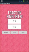 برنامه‌نما Fraction Simplifier! عکس از صفحه