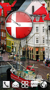 Denmark Flag HD Clock Widget Ekran Görüntüsü 1