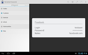 برنامه‌نما Remember Passwords عکس از صفحه