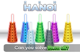Zen Hanoi - Smart and Fun Puzzle Tower Game スクリーンショット 4