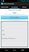 Prime Factoriser Screenshot 1