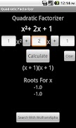 برنامه‌نما Quadratic Equation Factorizer عکس از صفحه