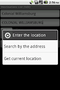 Destinations List Screenshot 1