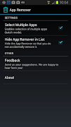 برنامه‌نما App Remover عکس از صفحه