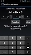 Quadratic Equation Factorizer پوسٹر