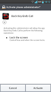 برنامه‌نما Back Key End Call عکس از صفحه