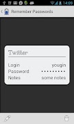 برنامه‌نما Remember Passwords عکس از صفحه