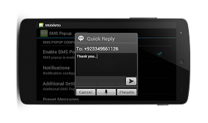 برنامه‌نما SMS Popup عکس از صفحه