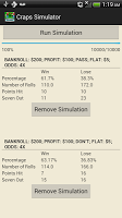 Craps Simulator - Statistics screenshot 2