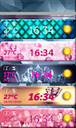 Diamonds Clock Weather Widget syot layar 3