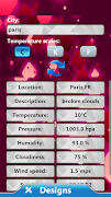 Pink Clock and Weather Widget постер