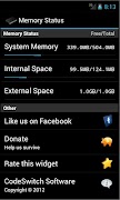 Memory Status Widget اسکرین شاٹ 1