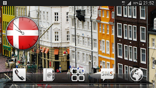 Denmark Flag HD Clock Widget screenshot 5