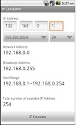 برنامه‌نما IP Calculator عکس از صفحه