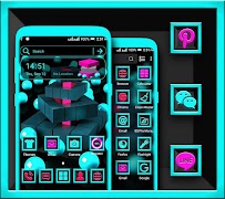 3D Cyan Ball Cubes Launcher screenshot 5