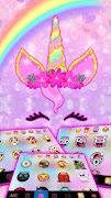 Rainbow Pink Unicorn Thème capture d'écran 3