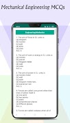 برنامه‌نما Mechanical Engineering MCQs عکس از صفحه