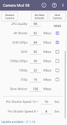 برنامه‌نما Camera Mod S8 - Bitrate [ROOT] عکس از صفحه