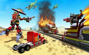 US Army Train Robot Transform Shooting Game screenshot 4
