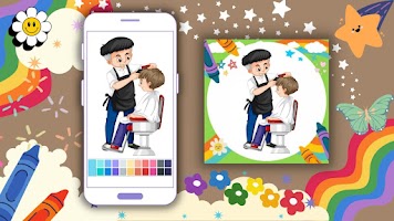 Coloring Book: Barber Offline imagem de tela 2