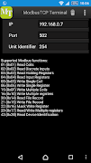 Modbus TCP terminal screenshot 1