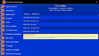EchoCardio Normal Values syot layar 6