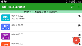 Work Time Registration captura de pantalla 6
