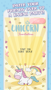 Carte d'Invitation Anniversaire Licorne capture d'écran 4