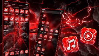 Red Thunderstorm Theme Ekran Görüntüsü 2