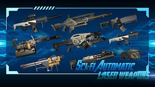 Sci-fi automatic laser weapons poster