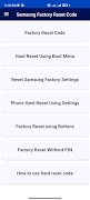 Samsung Factory Reset Code الملصق