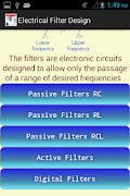 Electrical Filter Design تصوير الشاشة 1